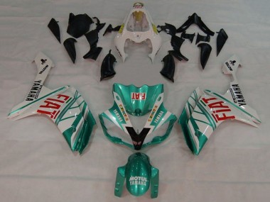 Custom 2007-2008 Yamaha YZF 1000 R1 Motorcycle Fairings - White Green Red Fiat UK