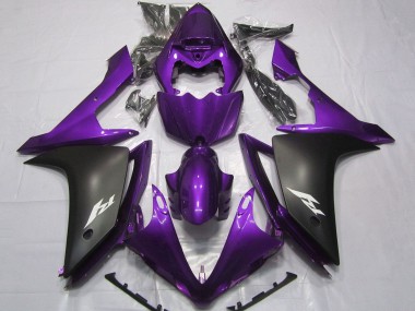 Custom 2007-2008 Yamaha YZF 1000 R1 Motorcycle Fairings - Purple Matte Black UK