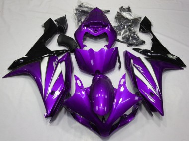 Custom 2007-2008 Yamaha YZF 1000 R1 Motorcycle Fairings - Purple White Black UK