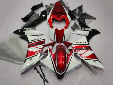 Custom 2007-2008 Yamaha YZF 1000 R1 Motorcycle Fairings - White Red Black Layerd UK