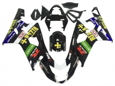 Custom 2004-2005 Suzuki GSXR 600 / GSXR 750 Motorcycle Fairings - Glossy Black Blue Green Yellow Rizla UK