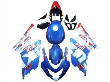 Custom 2004-2005 Suzuki GSXR 600 / GSXR 750 Motorcycle Fairings - Blue White Red Motul UK