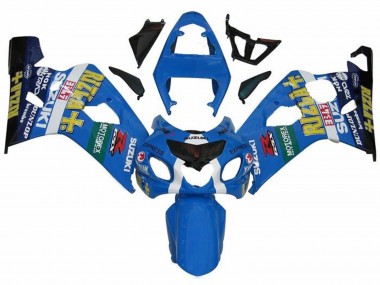Custom 2004-2005 Suzuki GSXR 600 / GSXR 750 Motorcycle Fairings - Blue Green Black Yellow Rizla UK