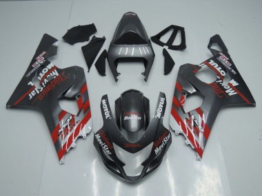 Custom 2004-2005 Suzuki GSXR 600 / GSXR 750 Motorcycle Fairings - Dark Grey Red UK