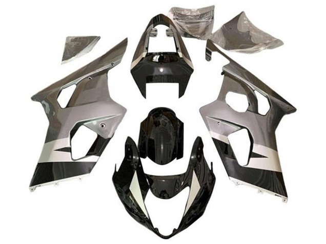 2004-2005 Suzuki GSXR 600 / GSXR 750 Motorcycle Fairings - Silver Glossy Black UK