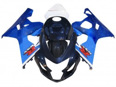 Custom 2004-2005 Suzuki GSXR 600 / GSXR 750 Motorcycle Fairings - White Blue Red UK