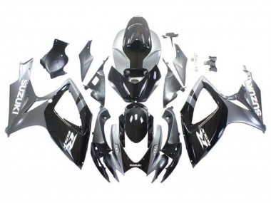 Custom 2006-2007 Suzuki GSXR 600 / GSXR 750 Motorcycle Fairings - Silver Glossy Black White UK