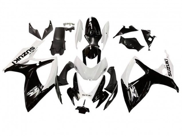 2006-2007 Suzuki GSXR 600 / GSXR 750 Motorcycle Fairing - White Glossy Black UK