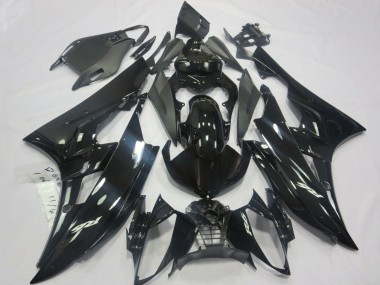 Custom 2006-2007 Yamaha YZF R6 Motorcycle Fairings - Glossy Black Matte Black UK