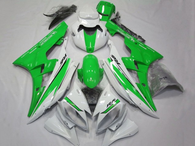 2006-2007 Yamaha YZF R6 Motorcycle Fairings - White Green UK
