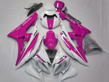 Custom 2006-2007 Yamaha YZF R6 Motorcycle Fairings - White Pink UK