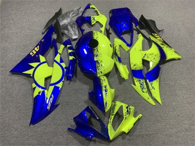 Custom 2008-2016 Yamaha YZF R6 Motorcycle Fairings - Blue Neon Yellow 46 UK