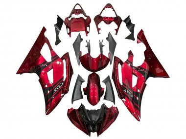 Custom 2008-2016 Yamaha YZF R6 Motorcycle Fairings - Red Black Stripe UK