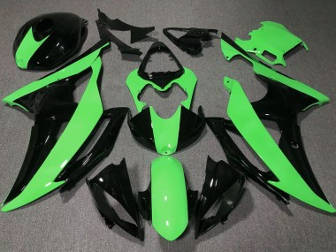 Custom 2008-2016 Yamaha YZF R6 Motorcycle Fairings - Green Glossy Black UK