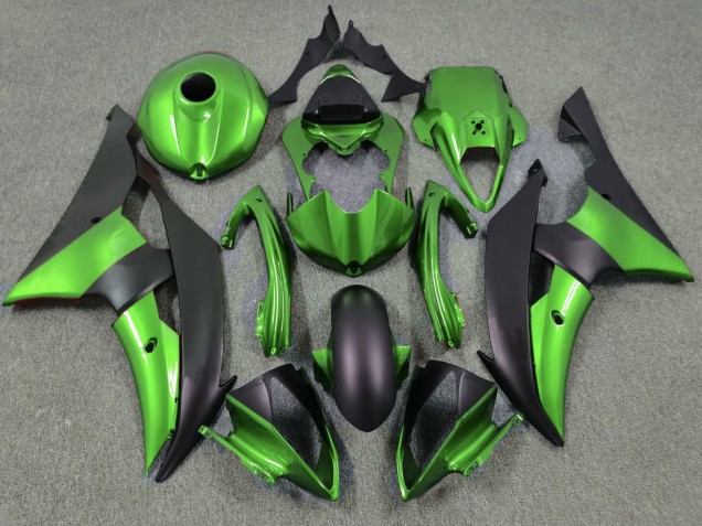 2008-2016 Yamaha YZF R6 Motorcycle Fairings - Green Matte Black UK