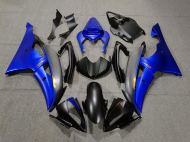 Custom 2008-2016 Yamaha YZF R6 Motorcycle Fairings - Blue Matte Black Yellow Decals UK