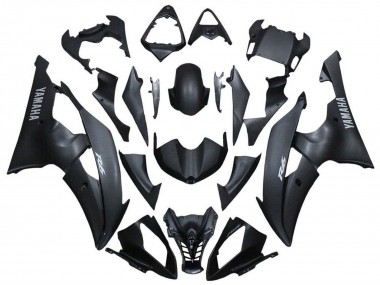 Custom 2008-2016 Yamaha YZF R6 Motorcycle Fairings - Matte Black Silver Decals UK