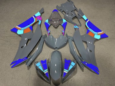 Custom 2008-2016 Yamaha YZF R6 Motorcycle Fairings - Nardo Grey Blue Color Wheel UK