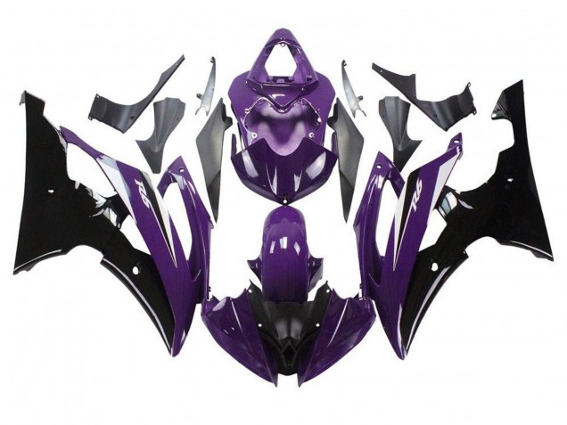 2008-2016 Yamaha YZF R6 Motorcycle Fairings - Purple Glossy Black UK