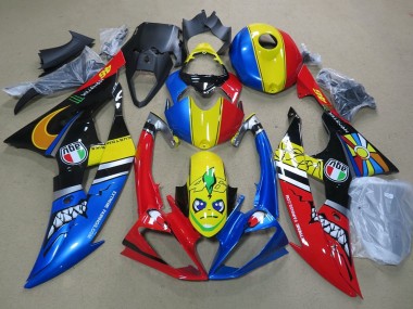 Custom 2008-2016 Yamaha YZF R6 Motorcycle Fairings - Blue Yellow Red Black Shark UK