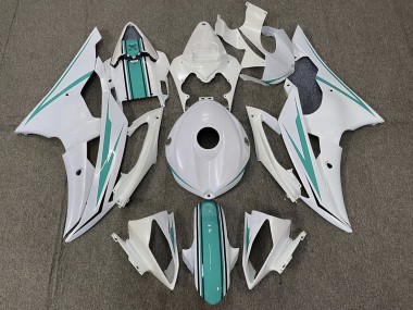 Custom 2008-2016 Yamaha YZF R6 Motorcycle Fairings - Pearl White Turquoise Green UK