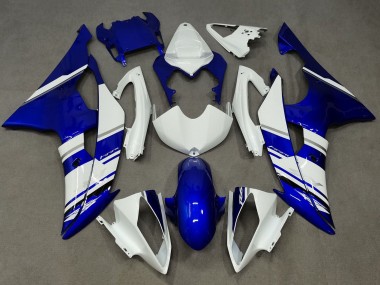 Custom 2008-2016 Yamaha YZF R6 Motorcycle Fairings - White Blue UK