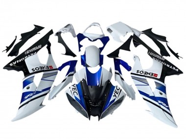 Custom 2008-2016 Yamaha YZF R6 Motorcycle Fairings - White Blue Black YEC ENEOS Petronas Semakin Didepan UK