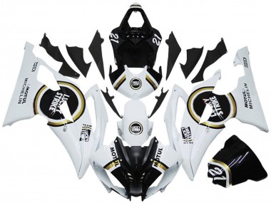 Custom 2008-2016 Yamaha YZF R6 Motorcycle Fairings - White Black Lucky Strike UK