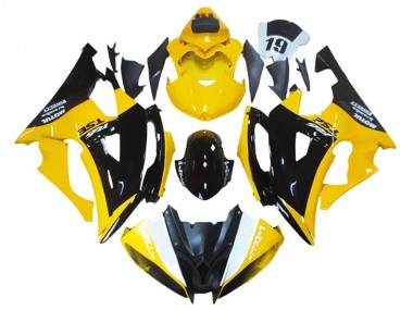 Custom 2008-2016 Yamaha YZF R6 Motorcycle Fairing - Yellow Glossy Black UK