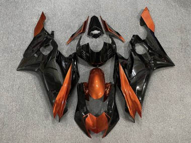 Custom 2017-2025 Yamaha YZF R6 Motorcycle Fairings - Orange Glossy Black UK