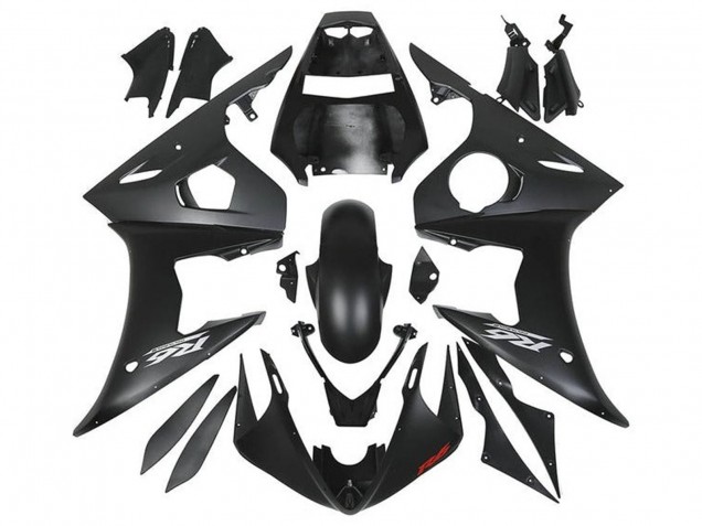 2005 Yamaha YZF R6 Motorcycle Fairings - Matte Black Silver Red UK