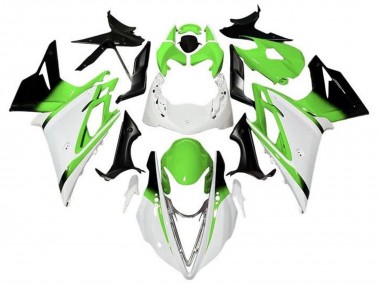 Custom 2013-2016 Triumph Daytona 675 Triple Motorcycle Fairings - White Green Glossy Black UK
