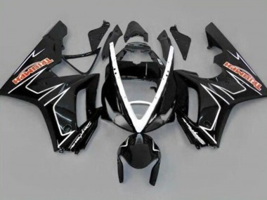 Custom 2006-2008 Triumph Daytona 675 Triple Motorcycle Fairings - Glossy Black White Stripe UK