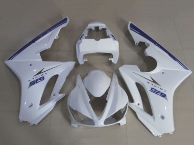 Custom 2009-2012 Triumph Daytona 675 Triple Motorcycle Fairing Kits - White Blue UK