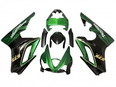 Custom 2009-2012 Triumph Daytona 675 Triple Motorcycle Fairings - Green Glossy Black UK