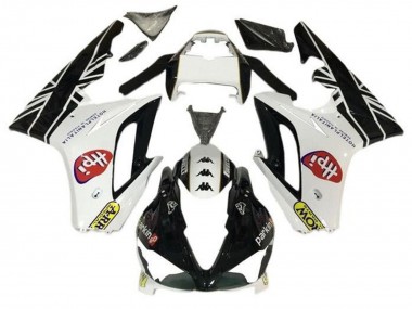 Custom 2009-2012 Triumph Daytona 675 Triple Motorcycle Fairings - White Glossy Black HPi UK