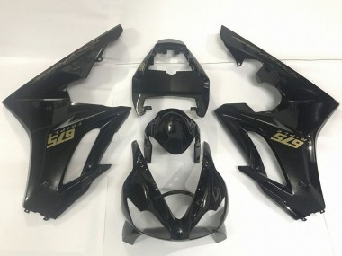 Custom 2009-2012 Triumph Daytona 675 Triple Motorcycle Fairings - Glossy Black Gold Decals UK
