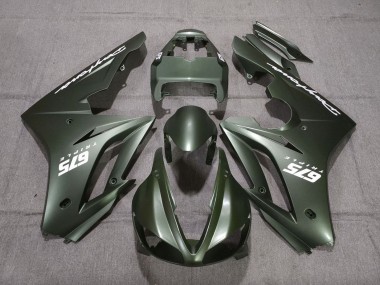 Custom 2009-2012 Triumph Daytona 675 Triple Motorcycle Fairings - Matte Green White UK