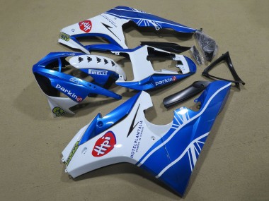 Custom 2009-2012 Triumph Daytona 675 Triple Motorcycle Fairings - White Blue Hpi UK