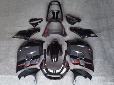 Custom 1987-1988 Honda CBR1000F Hurricane Motorcycle Fairings - Glossy Black Matte Grey Red Line UK