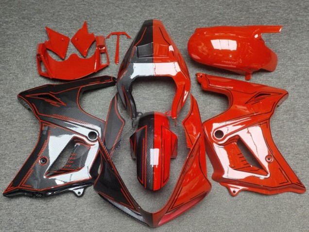 2003-2013 Suzuki SV650 Motorcycle Fairings - Glossy Red Carbon Fiber UK