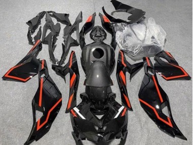 Custom 2019-2025 Kawasaki ZX4R ZX-4RR Motorcycle Fairings - Faux Carbon Fiber Black Red UK