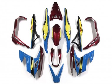 Custom 2018-2021 Honda ADV150 Motorcycle Fairings - Blue Yellow Red UK