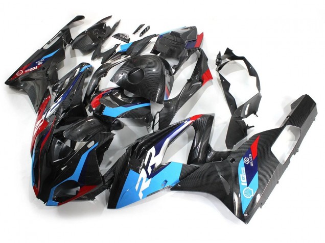 2015-2016 BMW S1000RR Motorcycle Fairings - Blue Red Carbon Fiber UK