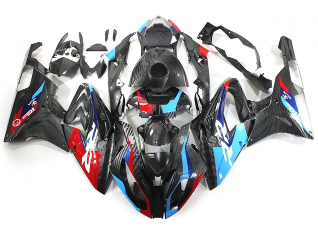 2015-2016 BMW S1000RR Motorcycle Fairings - Blue Red Carbon Fiber UK