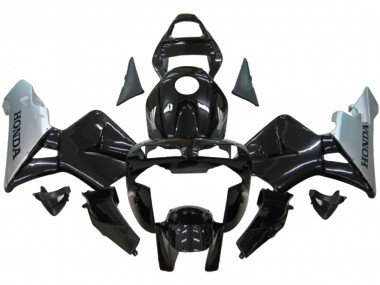 Custom 2003-2004 Honda CBR600RR Motorcycle Fairing - Silver Glossy Black UK