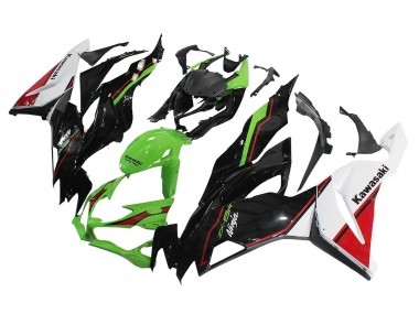Custom 2019-2022 Kawasaki ZX6R Motorcycle Fairings - Green Glossy Black White Red UK
