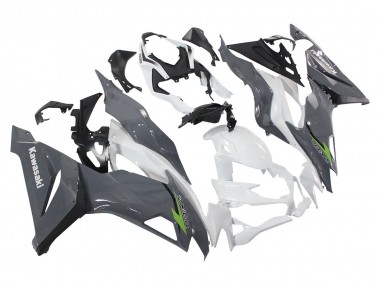 Custom 2019-2022 Kawasaki ZX6R Motorcycle Fairings - White Grey Green UK