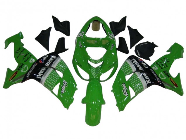 2006-2007 Kawasaki ZX10R Motorcycle Fairings - Green White Black Elf UK