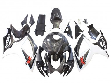 Custom 2006-2007 Suzuki GSXR 600/750 Motorcycle Fairings - Black White Carbon Fiber Style UK